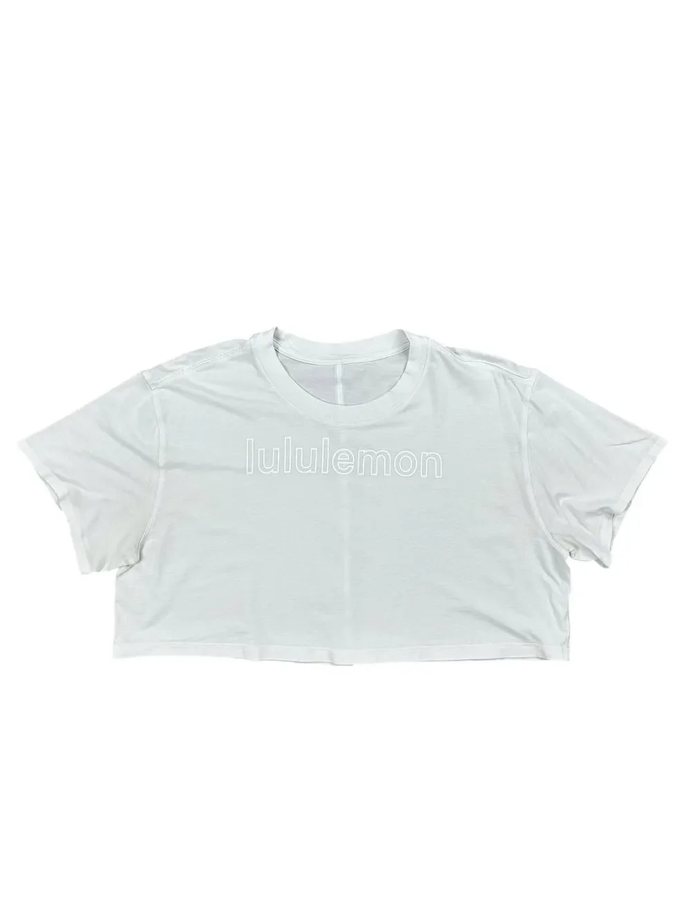 Lululemon All Yours Cropped Tee White — Size 8